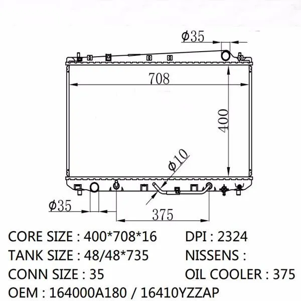 Car Aluminum Radiator For Avalon